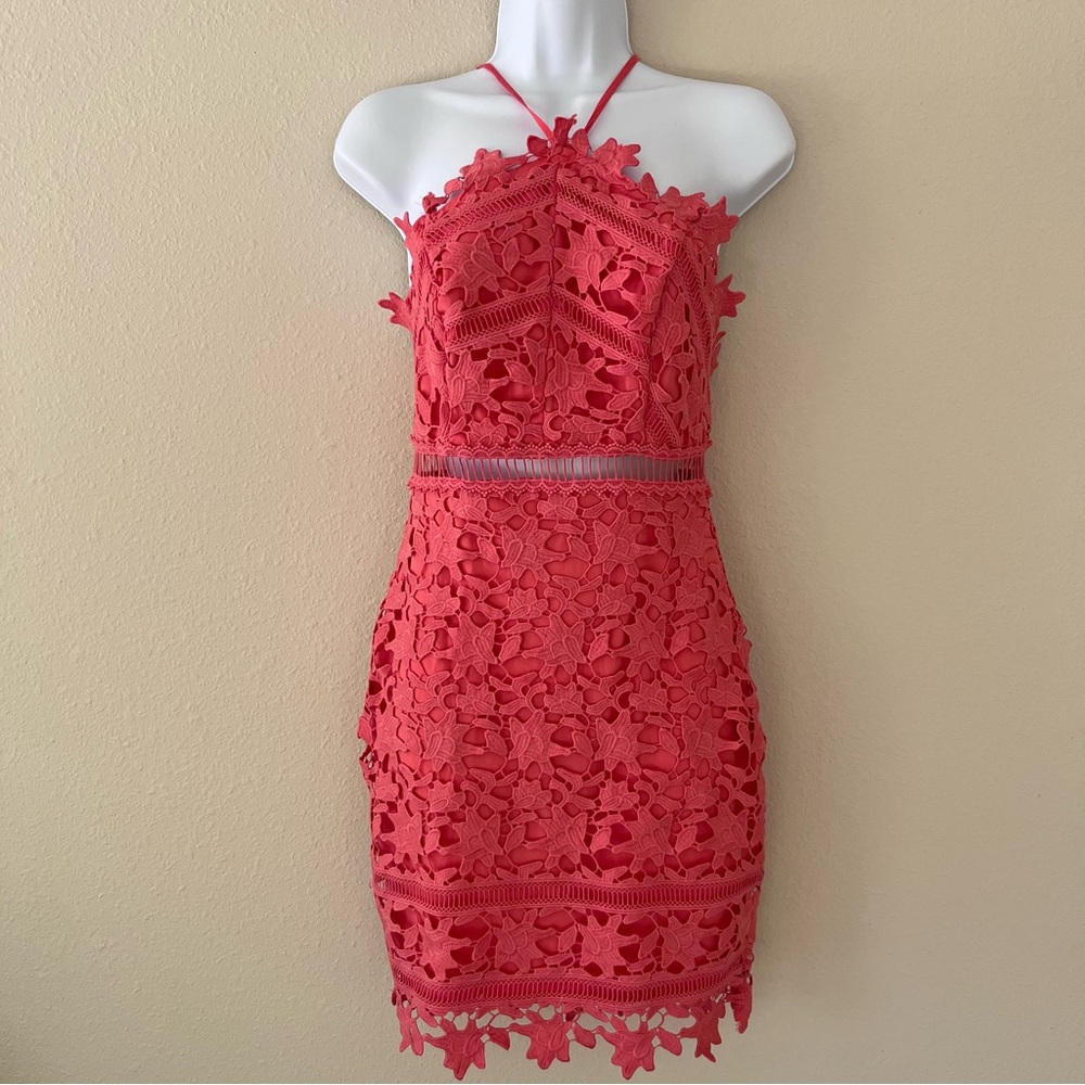 NWT‎ ASTR the Label Coral Lace Bodycon Dress Size XS Fairy Romantic Vacation - Picture 4 of 14